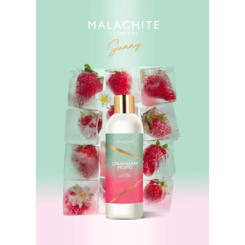 Vėsinantis kūno losjonas MALACHITE COSMETICS &quot;Strawberry Mojito&quot;, 200ml