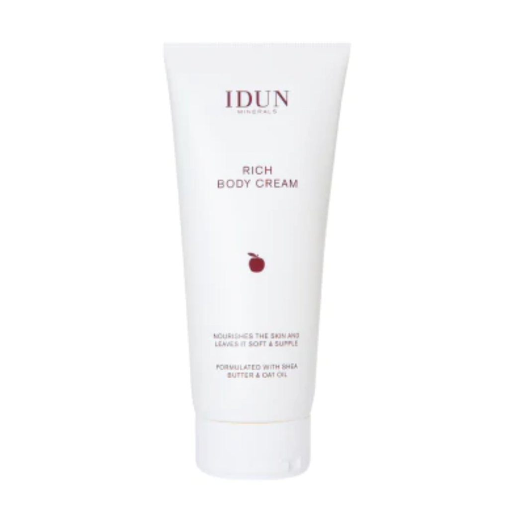 IDUN Minerals maitinamasis kūno kremas su sviestmedžių ir avižų aliejais, 200 ml