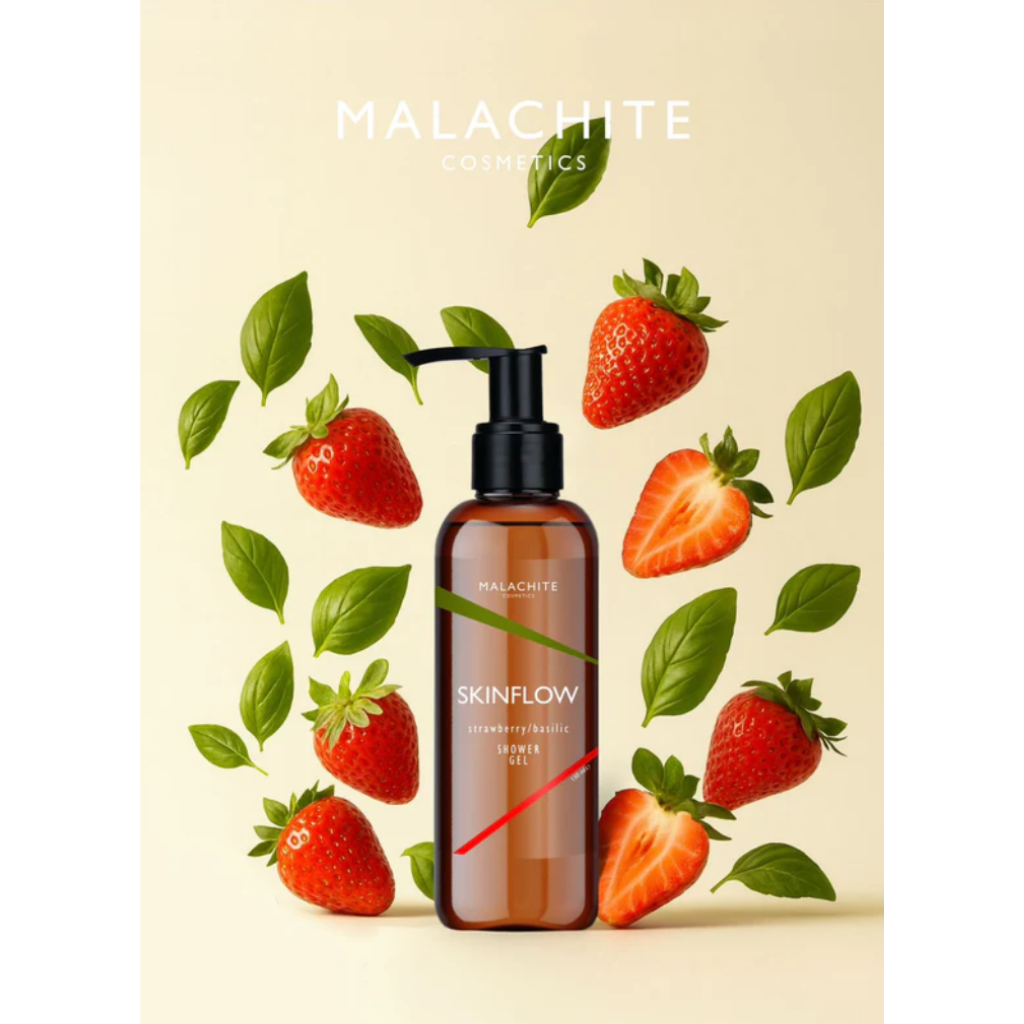 Drėkinamasis dušo gelis MALACHITE COSMETICS SKINFLOW, 150 ml